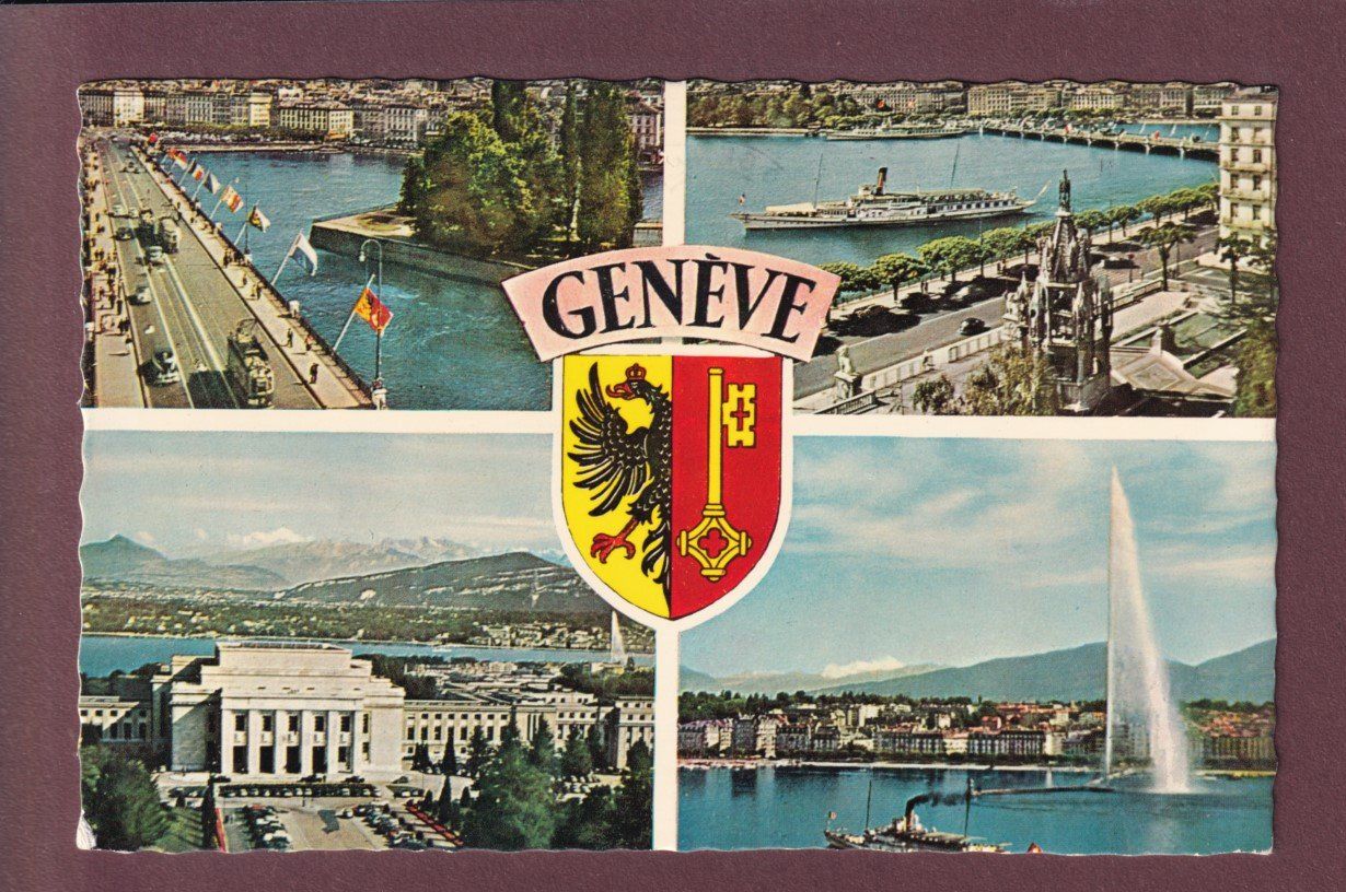 Cartoline postali: GENEVE - 4 images – Usato da Pully venduto da nicecards