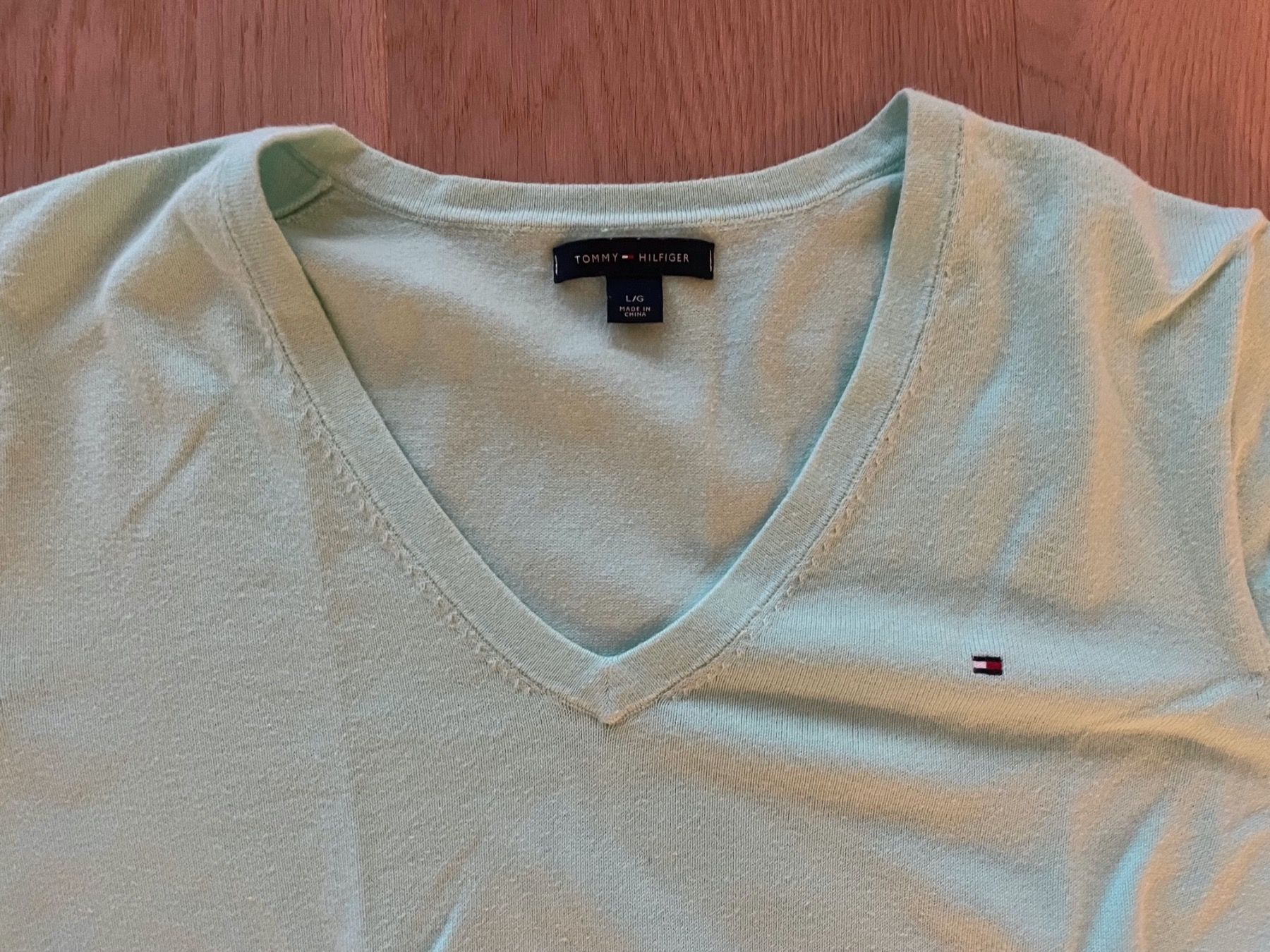 Tommy Hilfiger Maglioni & Felpe: Tommy Hilfiger Pullover L - türkis - V-Neck – Usato da Hombrechtikon venduto da bettersurfer 1