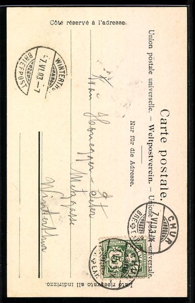 Cartoline postali: AK Chur, Fontana-Denkmal – Usato da Berlin venduto da bartko-reher 1