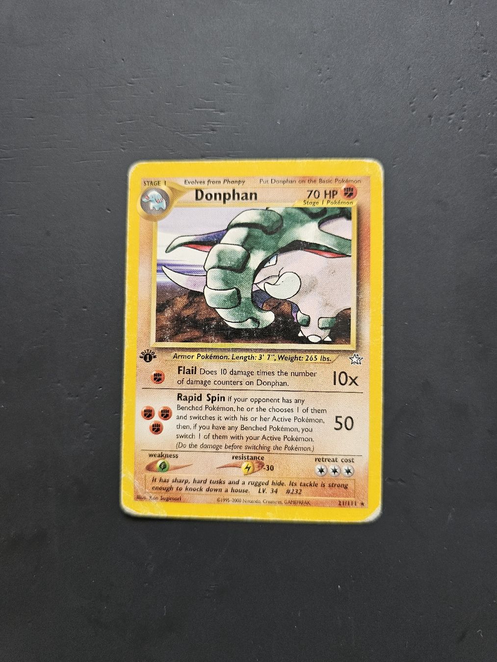 Pokémon Carte collezionabili: Donphan Pokemon Karte 1. Edition Neo Genesis – Usato da oberbuchsiten venduto da thug4