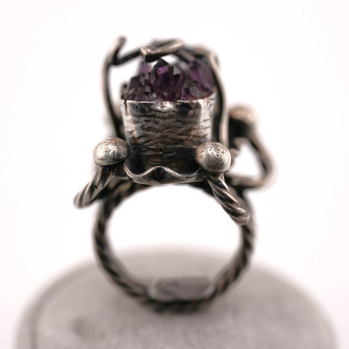 Anelli: Silberring mit Amethyst – Usato da Basel venduto da Vip24 1