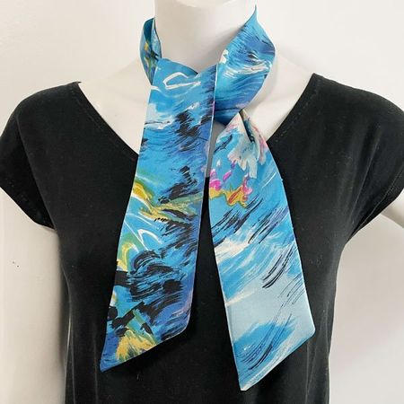 Twilly Halsschal 100% Seide Silvia-K rework aus 50s-Foulard
