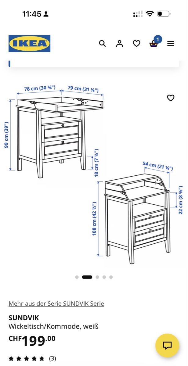 Ikea Fasciatoi & Accessori: Stark gebrauchte Wickelkommode – wird zur Kommode – Usato da Zürich venduto da maricampos 1