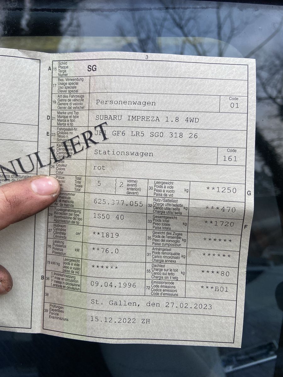 Subaru Automobili: Subaru Impreza '96 Teilespender oder Export – Usato da Lüchingen venduto da tom_rj7t 5