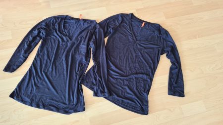 2 dünne blaue Shirts von Logoclub, Gr. M, eher S