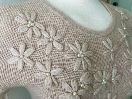 90% Merino/10% Kaschmir  Pullover beige Gr. S/38