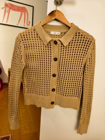 MNG Häkel-Cardigan in Beige – Grösse S
