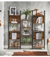 Bücherregal Raumteiler Standregal 14 Ablagen Metallgestell