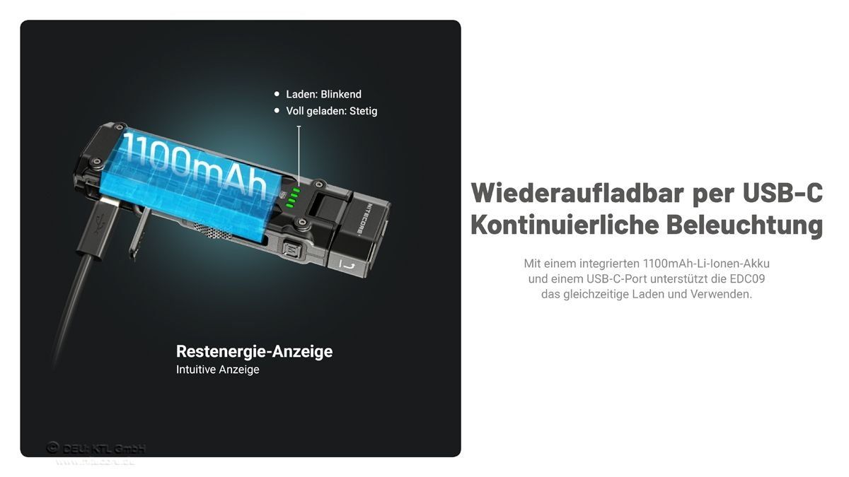 Tutti gli attrezzi: Nitecore EDC09 - 1600 Lumen, Winkellampe, mit Schwenkkopf – Nuovo e nell'imballaggio originale da Grüningen venduto da Prolumin 8