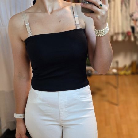 H&M schwarzes Top M – minimalistischer Baumwolllook