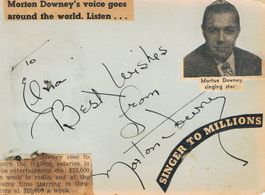 Morton Downey Sr 1933-2001 Autogramm signiert Karte 9x14cm