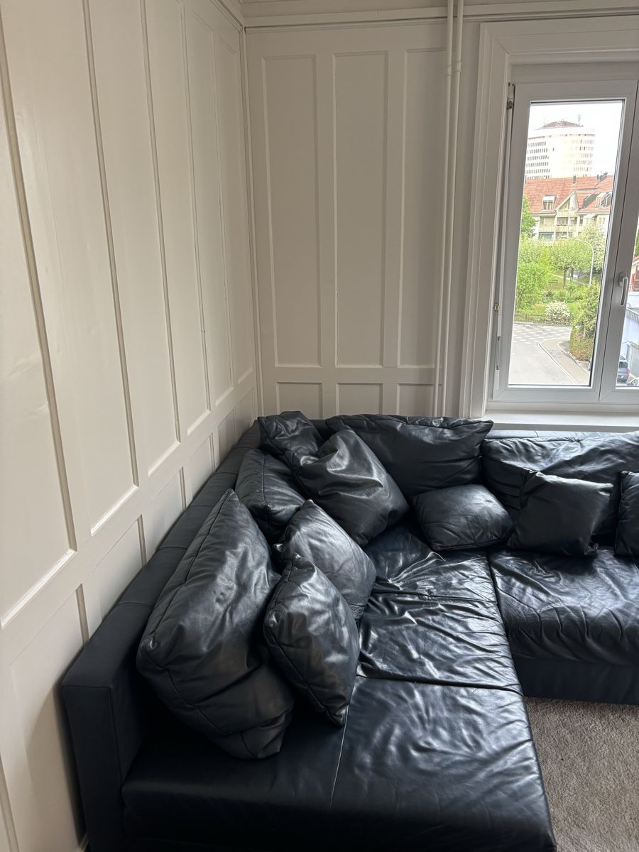 Sofas: Ecksofa aus Leder, dunkelblau – D'occasion à St. Gallen par mei_27db 2