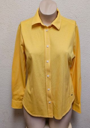 Walbusch EXTRAGLATT Damen Bluse Gelb Gr. 40 Langarm