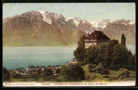Cartoline postali: Clarens, Chateau du Chatelard et les Alp – Usato da Berlin venduto da bartko-reher