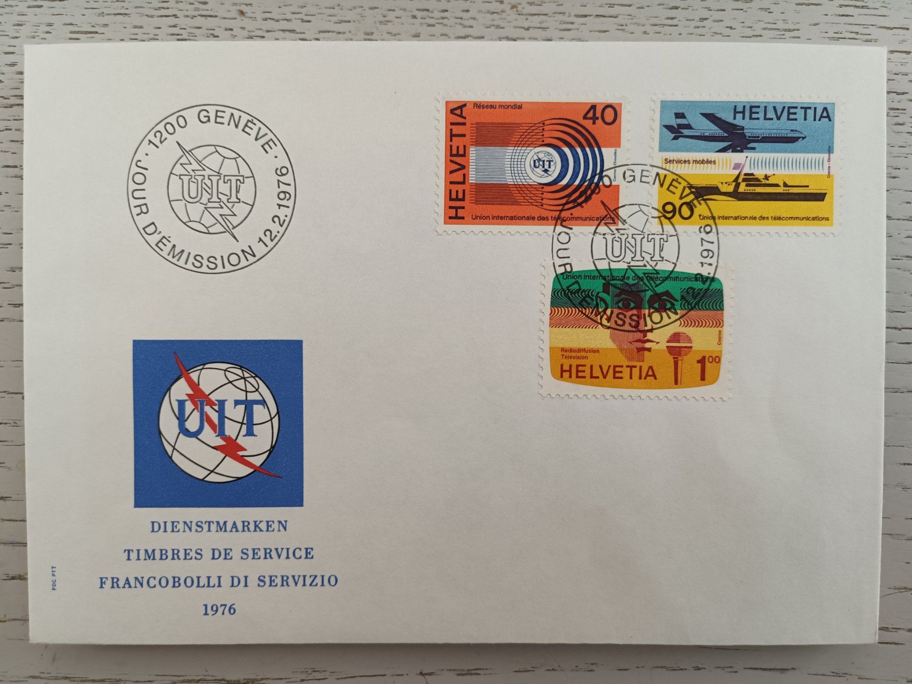 Tutti i francobolli: 1976 FDC Int. Fernmeldeverein – Usato da Dübendorf venduto da goeggi79