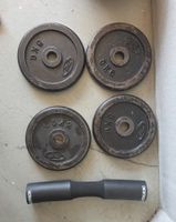 Hantelscheiben 4x 5kg mit Hantelstange Barbell Pad