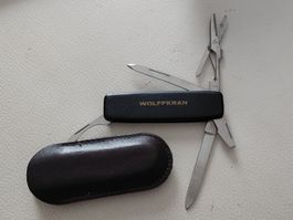 Taschenmesser Wolffkran rostfrei schwarz mit Etui