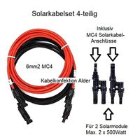 20 Meter 6mm2 Solarkabelset IP67 4-teilig für max. 1000Watt