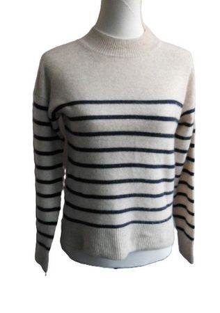 Gr. 36 38 Kaschmir Pulli beige geringelt s. Masse