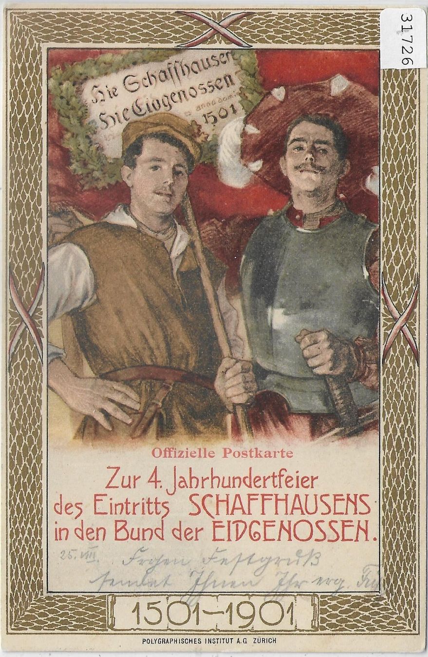 Cartoline postali: Zur 4. Jahrhundertfeier des Eintritts – Usato da Ettingen venduto da Kartenplanet