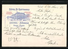 Litho Zürich, Hotel St. Gotthard Ernst 