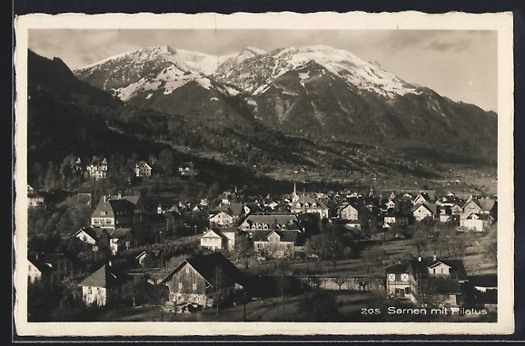 Cartoline postali: AK Sarnen, Totalansicht mit Pilatus – Usato da Berlin venduto da bartko-reher