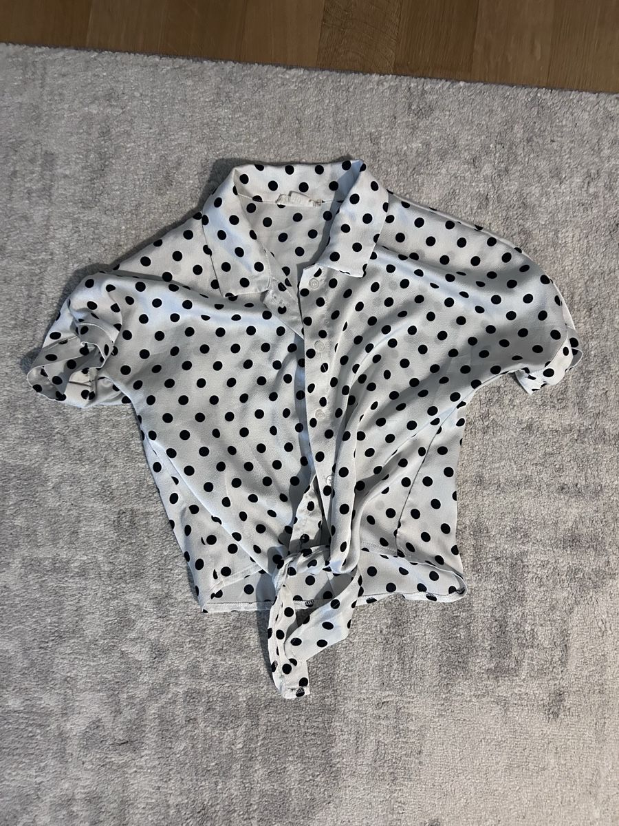 Camicette: Blouse white black dots short sleeves – Usato da Belp venduto da jan_6yvx 1