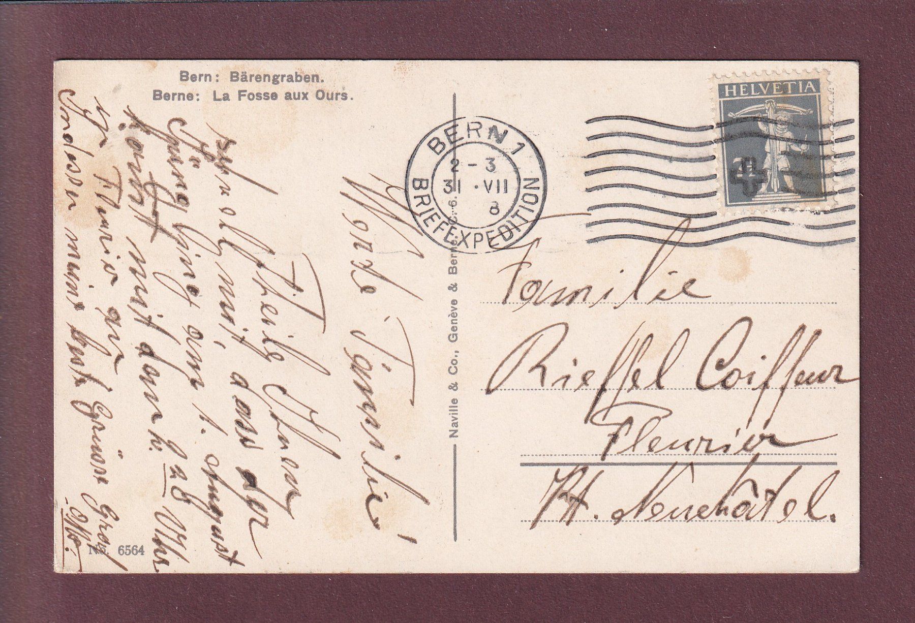 Cartoline postali: BERN - Bärengraben - 1918 – Usato da Pully venduto da nicecards 1