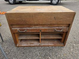 Antiker Holz-Rollladenschrank, Shabby Chic Stilmöbel