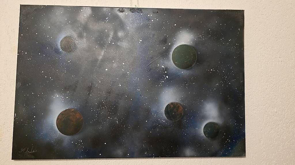Gemälde: Tableau "Espace & Galaxies" – Gebraucht aus Tavannes von Izzymodsh