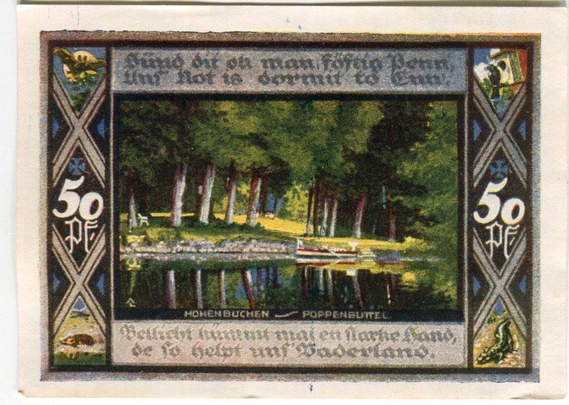 Banconote: Notgeld "50 Pfennig. Poppenbüttel 1921" – Usato da Basel venduto da Butsch5