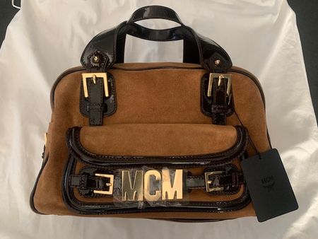 MCM Boston Bowling Bag aus Wildleder. NEU Limited Edition MM