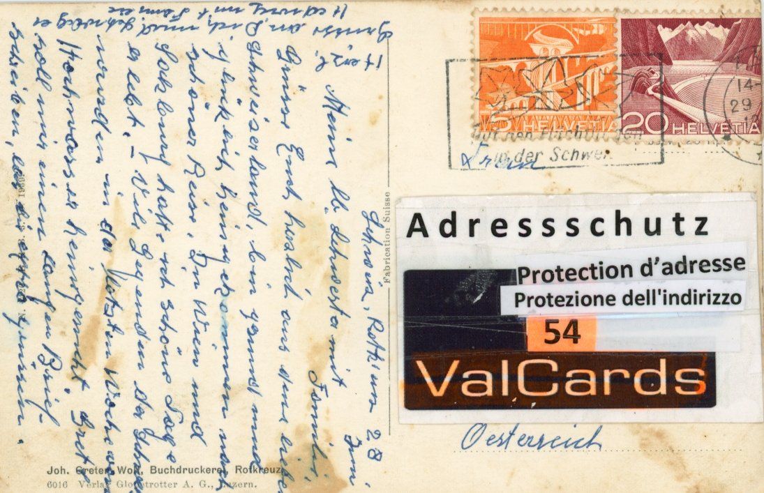 Cartoline postali: Rotkreuz  ZG       ca.  1950 – Usato da Brig venduto da Valcards54 1