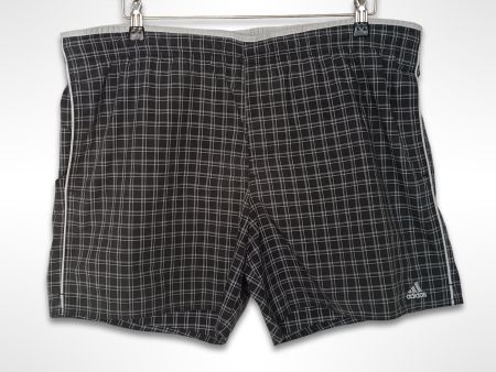 ADIDAS Dunkelgrau karrierte kurze Hose