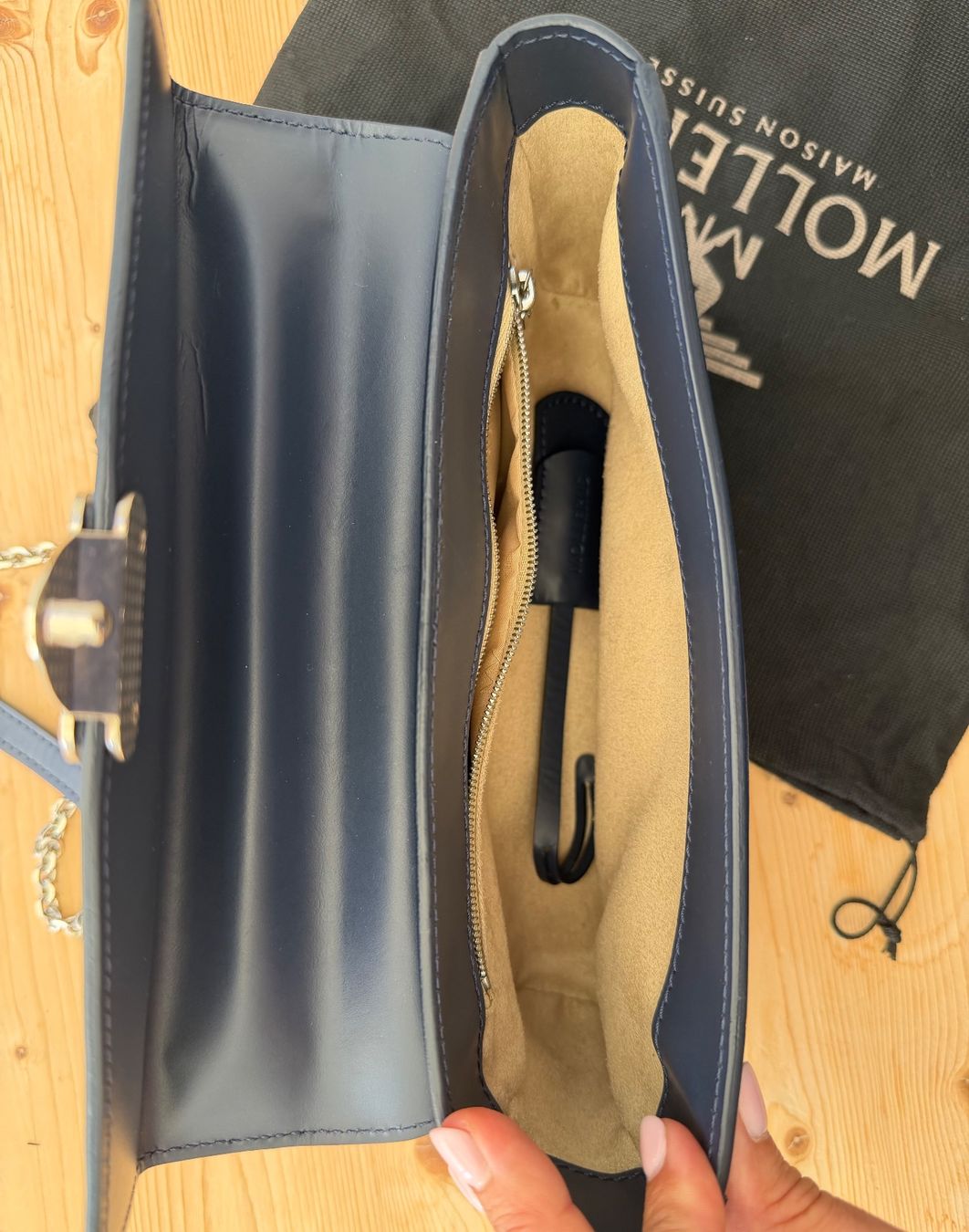 Maison Mollerus Taschen für Damen: Mollerus Handtasche, Farbe marine – Neu (gemäss Beschreibung) aus Wettingen von sonne0110 1