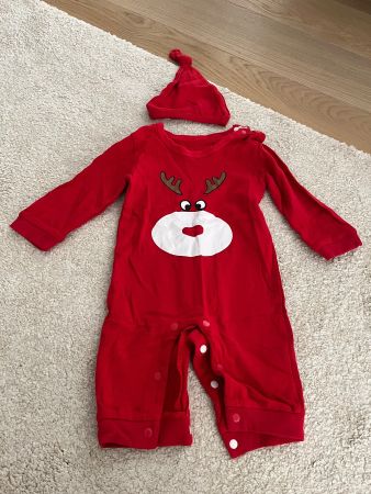 Rentier-Babystrampler, Weihnachten, Gr. 62, wie neu