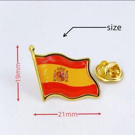 Plaketten & Abzeichen: 50x Ansteckpin mit spanischer Flagge aus emailliertem Metall – Neu und originalverpackt aus Bussigny von NATURALO 2