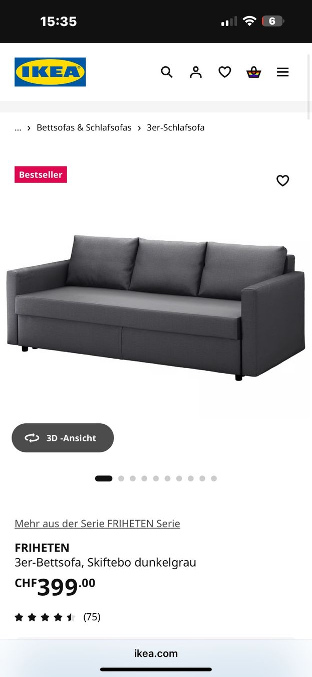 Divani: 3-er Bettsofa – Usato da Zürich venduto da joal2
