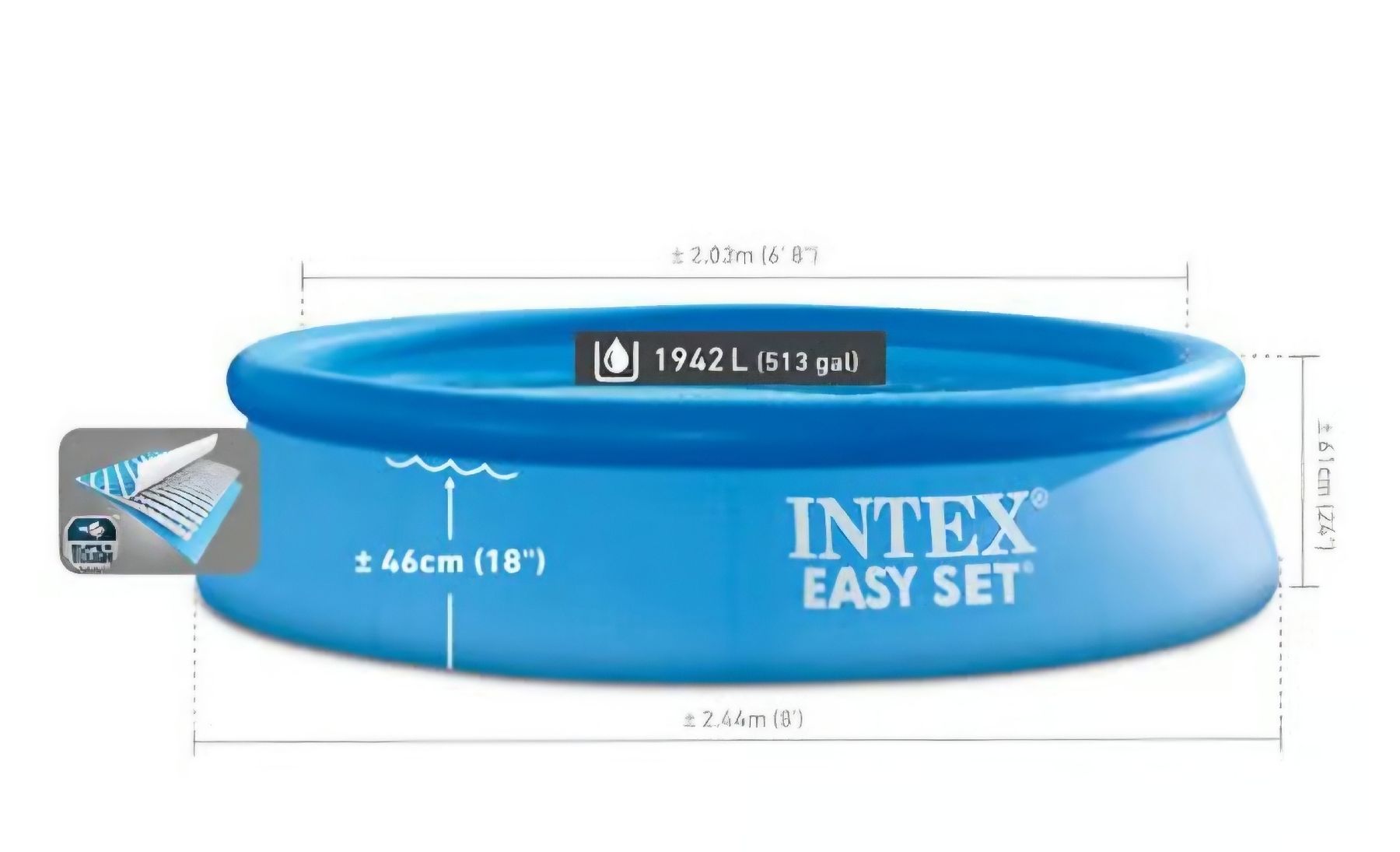Intex Piscine: Intex Easy Set Pool, Planschbecken, Durchmesser 244 cm – Nuovo e nell'imballaggio originale da Wichtrach venduto da Dalidali1990 1