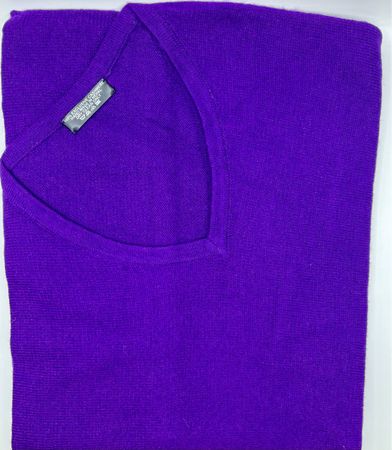 Poncho Violet Tissé à la main Cachemire Femme T. Unique