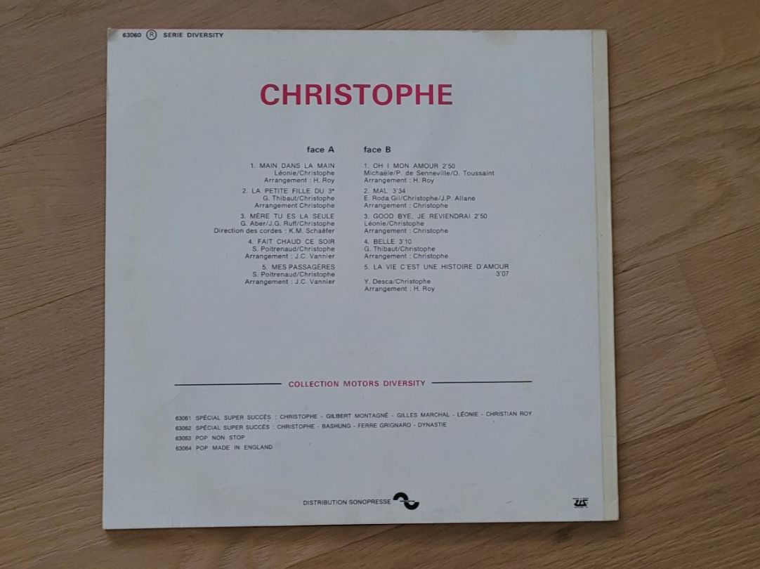 Vinyles: LP  Christophe – D'occasion à Martigny par MZ-67 1