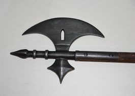 Hellebarde mit Holzschaft Antik Waffen Sammlerstück, Lanze-3