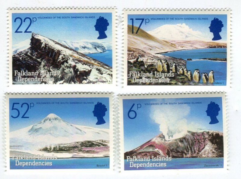 Tutti i francobolli: Briefmarken "Berge, Vulkane". Falklandinseln – Nuovo e nell'imballaggio originale da Basel venduto da Butsch5