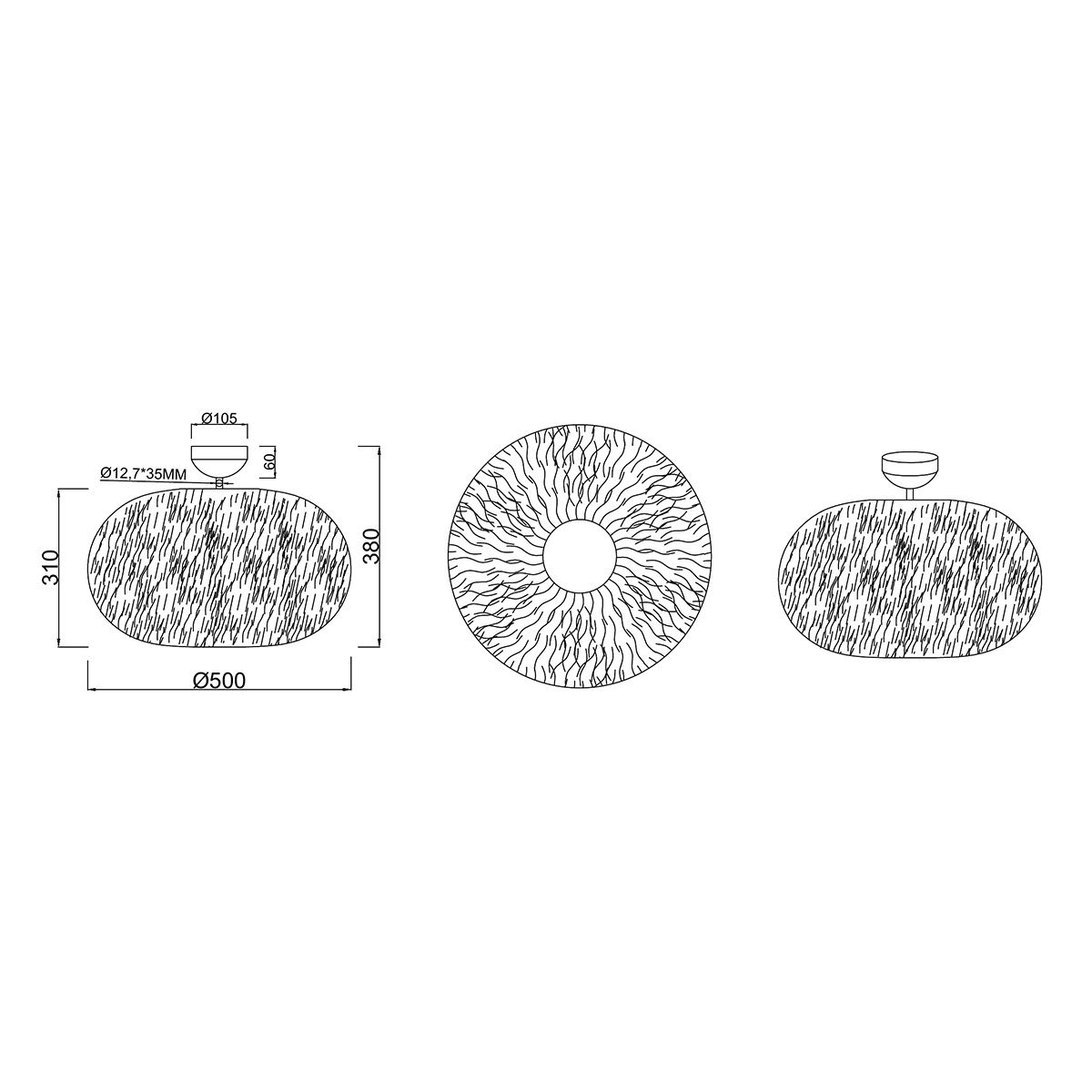 Lampadari & plafoniere: Deckenleuchte, Weiss, Rund, 50 cm Ø – Nuovo (secondo la descrizione) da Kreuzlingen venduto da Smart-Light 3