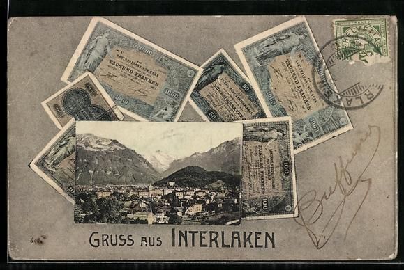 Ansichtskarten: Interlaken, Schweizer Geldscheine, Blick – Gebraucht aus Berlin von bartko-reher