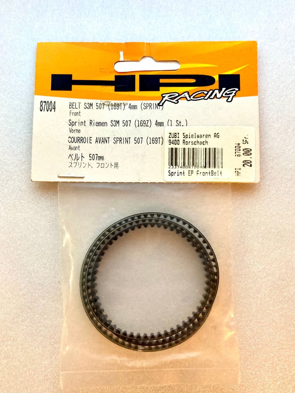 Hpi 87004 Courroie avant Sprint 507mm HPI Racing (Neuf avec emballage d ...