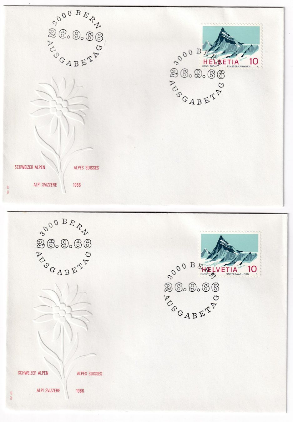Tutti i francobolli: Abart FDC 1966 Ersttag Stempel Verschoben selten – Nuovo (secondo la descrizione) da Neuchâtel venduto da karlpierrino 2