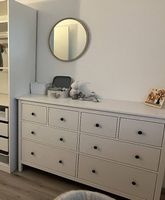 HEMNES Commode 8 tiroirs, teinté blanc, 160×96 cm