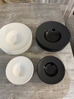 24-teiliges Teller-Set Schwarz & Weiss