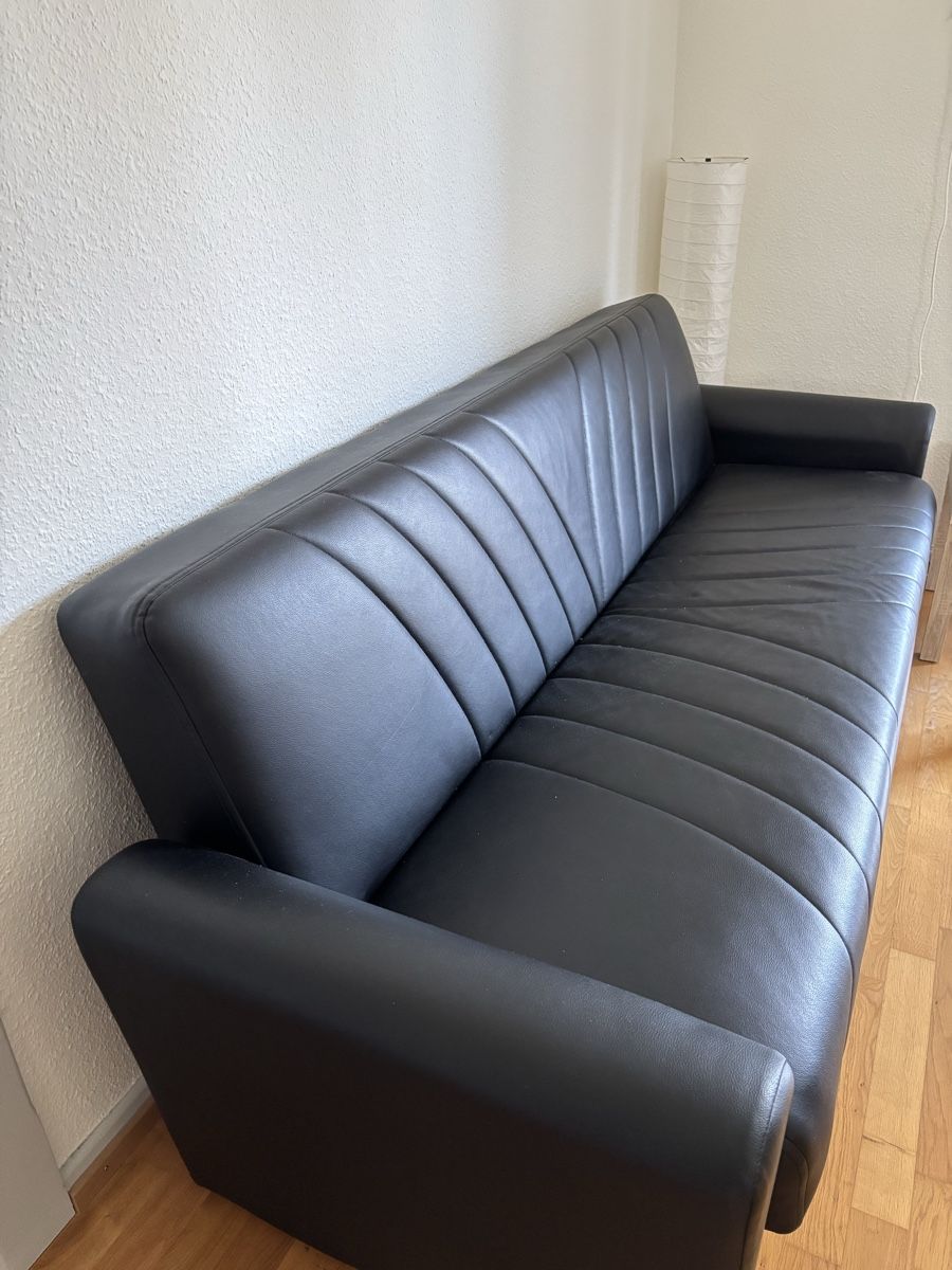 Divani: Canapé lit en cuir noir  – Usato da Neuchâtel venduto da mac_mkg5 1